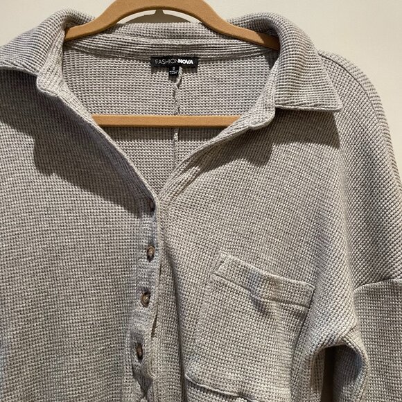 Fashion Nova Chilled Out Oversized Romper in Grey - Picture 7 of 15